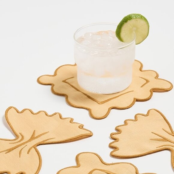 NEW IN BOX! Piecework Pasta Cocktail Napkin Set - Hostess Entertaining Gift - Picture 2 of 8